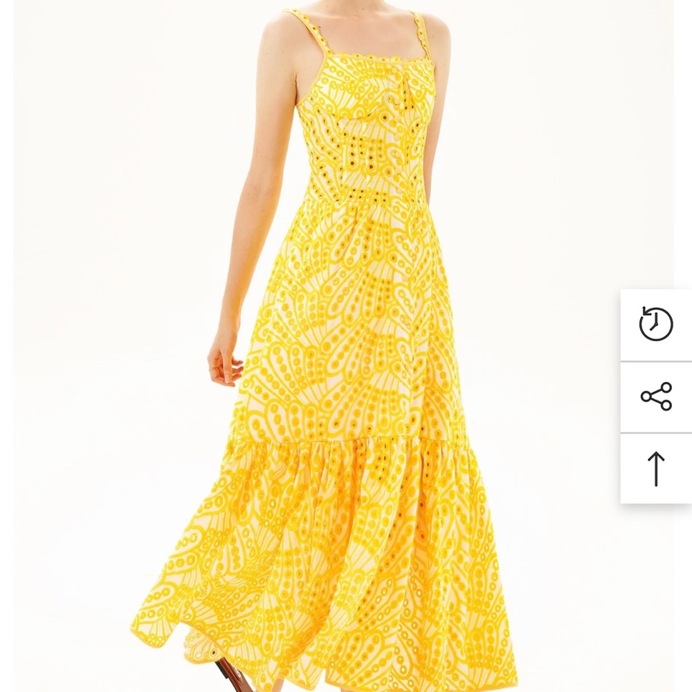 JardinVue Yellow Lace Midi